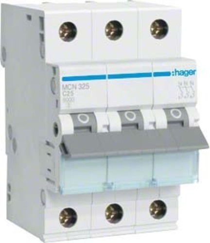 Hager Leitungsschutzschalter 3pol. C-25A, 6kA MCN325