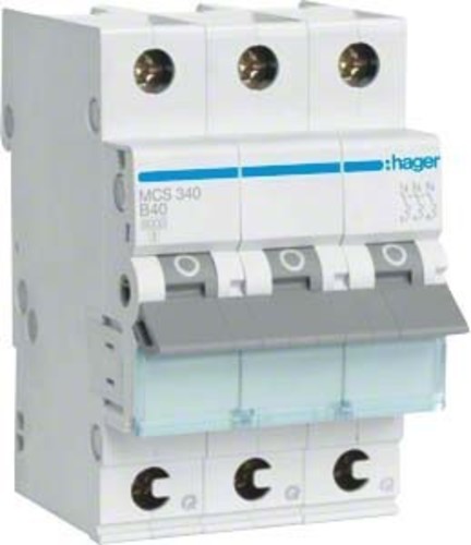 Hager Leitungsschutzschalter 3p. C-40A 6kA 3M QC MCS340