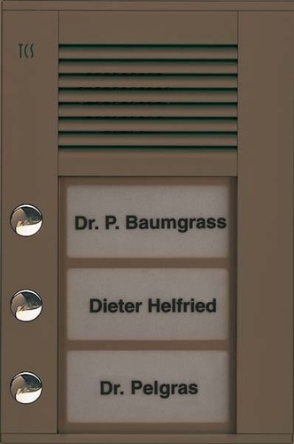 TCS Tür Control Audioaußenstation1-reihig 3 Tasten AP bronze PDS03-EB/04