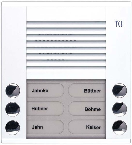 TCS Tür Control Audioaußenstation 2-reihig 6 Tasten AP weiß PES06-WS/04