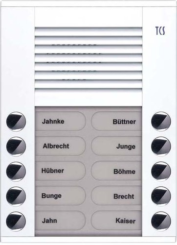 TCS Tür Control Audioaußenstation 2-reihig 10 Tasten AP weiß PES10-WS/04