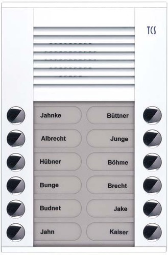 TCS Tür Control Audioaußenstation 2-reihig 12 Tasten AP weiß PES12-WS/04