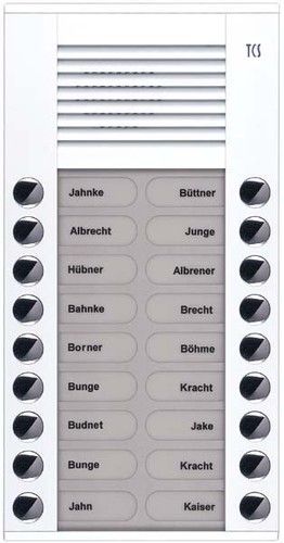 TCS Tür Control Audioaußenstation 2-reihig 18 Tasten AP weiß PES18-WS/04
