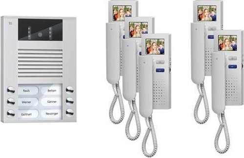 TCS Tür Control Videosprechanlgenset color 5 WE, mit Hörer PVE1550-0010