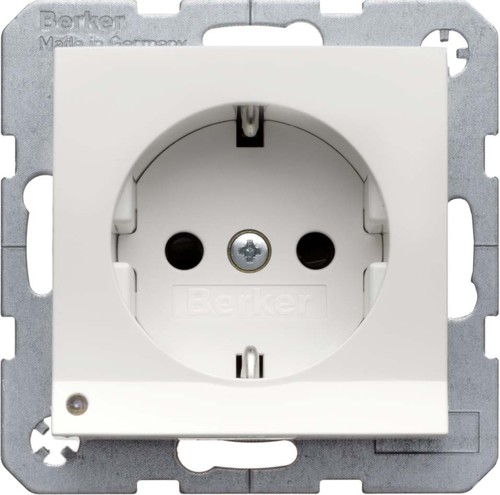 Berker SCHUKO-Steckdose cremeweiß glänzend LED-Orientierungsl. 41098982