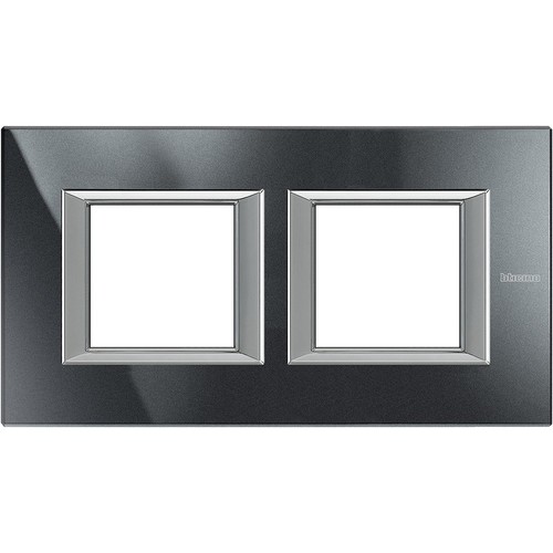 Legrand (SEKO) Axolute Rahmen hor.2-fach aluminium schwarz HA4802M2HHS