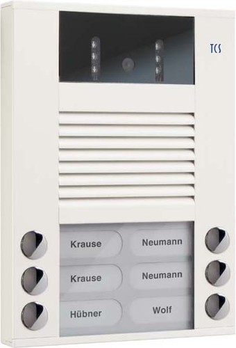TCS Tür Control Video color Außenstation 6Tast 2reih.AP weiß AVE14063-0018