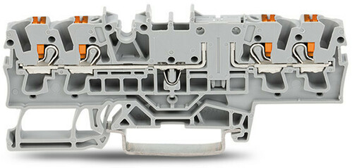 WAGO GmbH & Co. KG 4-Leiter-Durchgangsklemme Drücker,2,5 mm²,grau 2202-1801