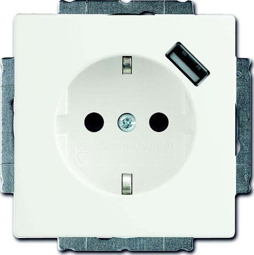 Busch-Jaeger Schuko/USB-Steckdose studioweiß matt 20 EUCBUSB-884 Busch-Jaeger Schuko/USB-Steckdose studioweiß matt 20 EUCBUSB-884