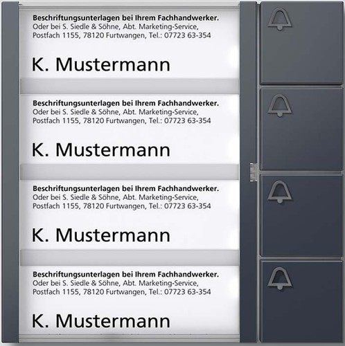 Siedle&Söhne Bus-Tasten-Modul anthrazitgrau BTM 650-04 AG