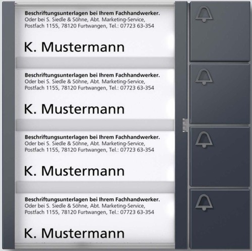 Siedle&Söhne Tasten-Modul anthrazitgrau TM 612-4 AG