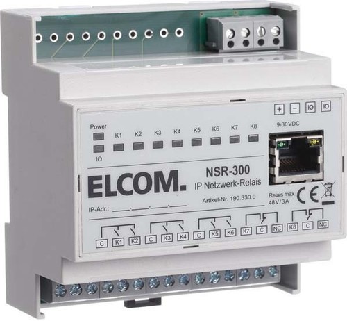 Elcom IP Netzwerkrelais REG lichtgrau NSR-300