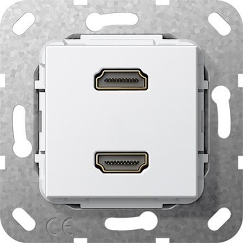 Gira HDMI 2-fach ch Gender Changer reinweiß 567103 Gira HDMI 2-fach ch Gender Changer reinweiß 567103