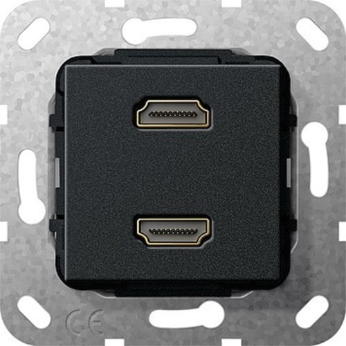 Gira HDMI 2-fach ch Kabelpeitsche schwarz matt 567210 Gira HDMI 2-fach ch Kabelpeitsche schwarz matt 567210