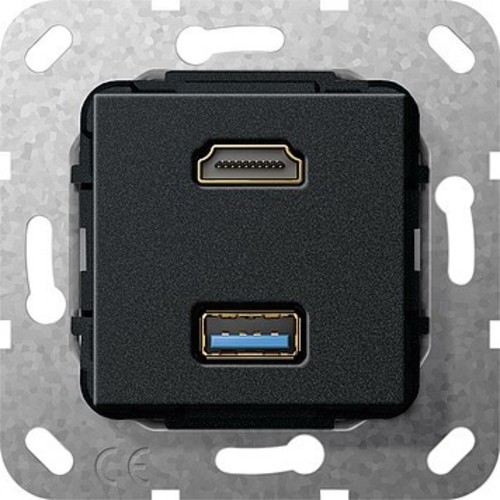 Gira UP Tragring HDMI und USB A swma Gender Changer 567810 Gira UP Tragring HDMI und USB A swma Gender Changer 567810