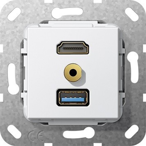 Gira UP Tragring HDMI und USB A reinweiß Kabelpeitsche 568103 Gira UP Tragring HDMI und USB A reinweiß Kabelpeitsche 568103