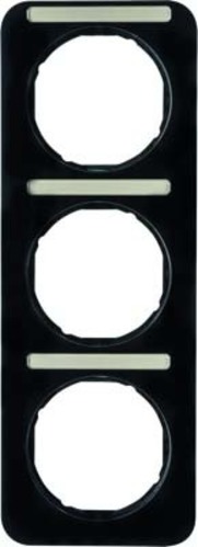 Berker Rahmen m.Beschriftungsfeld schwarz glänzend 10132125
