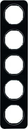 Berker Rahmen Glas/sw 5-fach ch 10152116