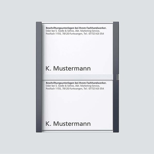 Siedle&Söhne Namensschild kpl. Anthrazitgrau TM 612-2/BTM650-02AG Siedle&Söhne Namensschild kpl. Anthrazitgrau TM 612-2/BTM650-02AG