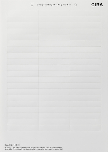 Gira Beschriftungsbogen 60,7 x 11,8mm 145000