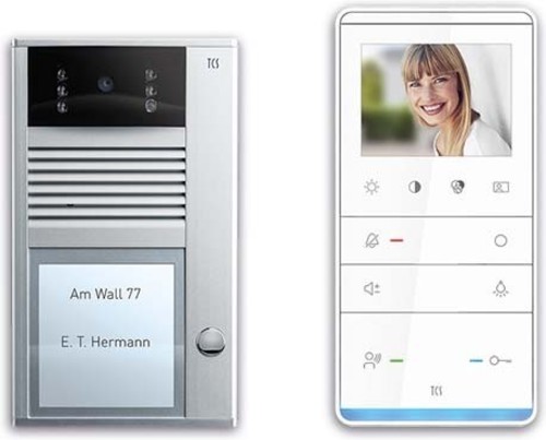 TCS Tür Control Video-Türsprechanlagenset 1 Taste AP, Freispr. PVC2310-0010