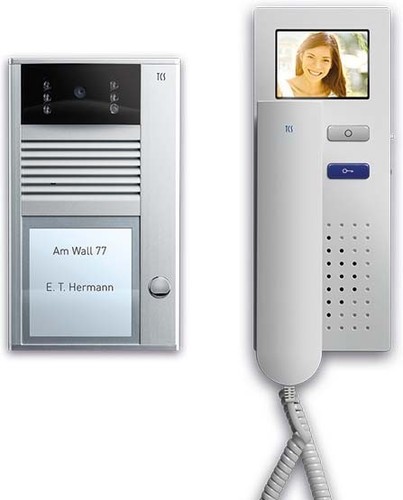 TCS Tür Control Video-Türsprechanlagenset 1 Taste AP, Telefon PVC2410-0010