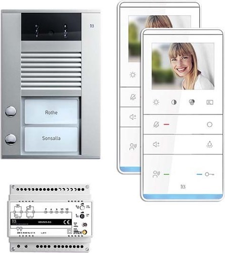 TCS Tür Control Videosprechanlgenset color 2 Tasten AP,Freispr. PVE16020-0010