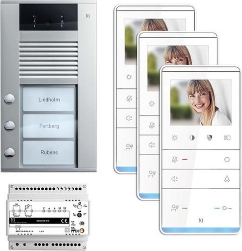 TCS Tür Control Videosprechanlgenset color 3 Tasten AP,Freispr. PVE16030-0010