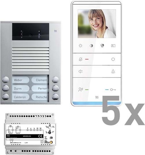 TCS Tür Control Videosprechanlgenset color 5 Tasten AP,Freispr. PVE16050-0010
