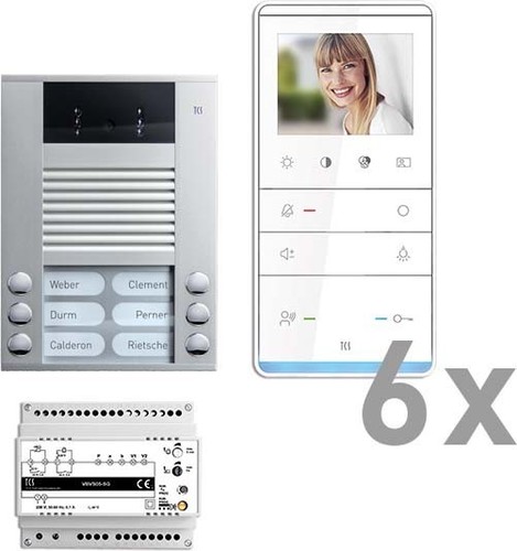 TCS Tür Control Videosprechanlgenset color 6 Tasten AP,Freispr. PVE16060-0010