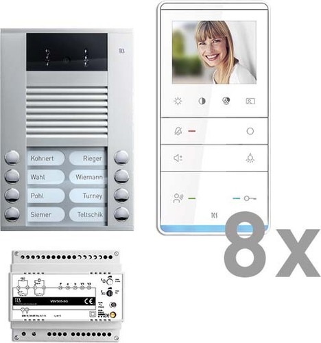 TCS Tür Control Videosprechanlgenset color 8 Tasten AP,Freispr. PVE16080-0010