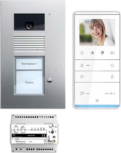 TCS Tür Control Videosprechanlgenset color 1 Taste UP, Freispr. PVU17010-0010