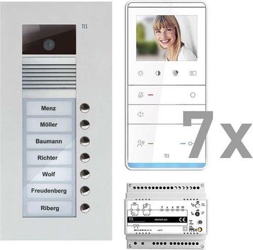 TCS Tür Control Videosprechanlgenset color 7 Tasten UP,Freispr. PVU17070-0010