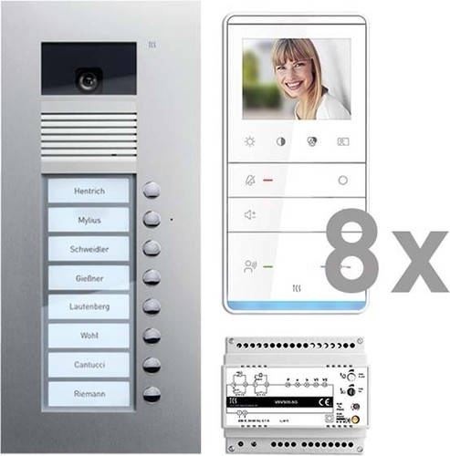 TCS Tür Control Videosprechanlgenset color 8 Tasten UP,Freispr. PVU17080-0010