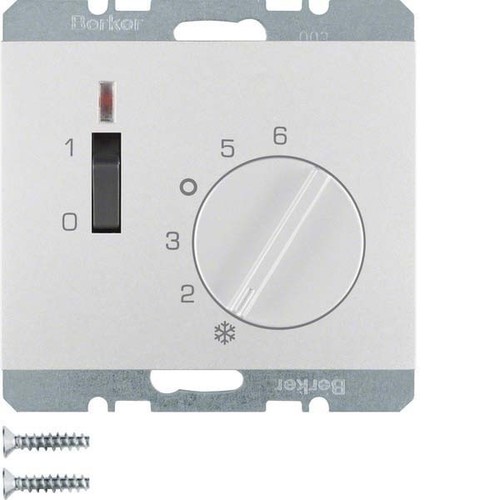 Berker Temperaturregler aluminium 24V Öffn/Zentralstck 20317103