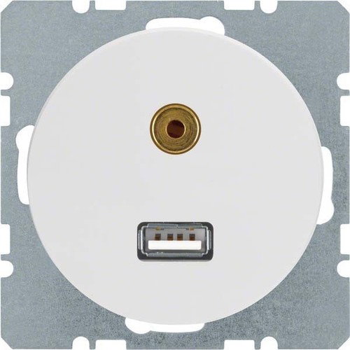Berker USB/3,5mm Audio Steckdose pows/gl 3315392089