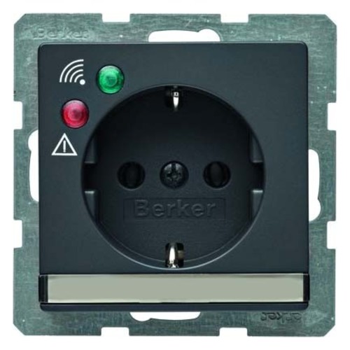 Berker SCHUKO-Steckdose anth/sa Überspannungsschutz 41086086