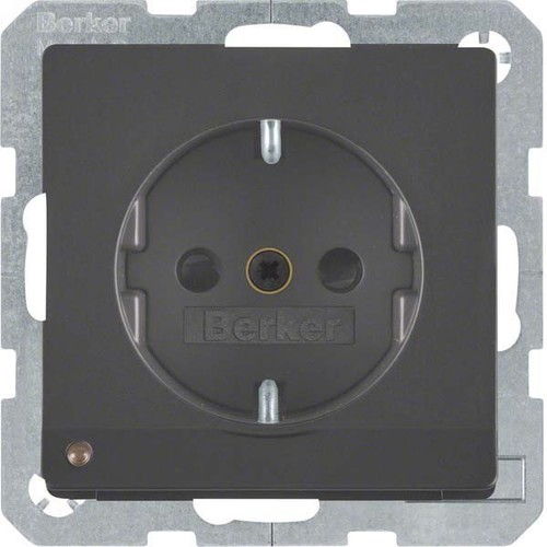 Berker SCHUKO-Steckdose anth/sa LED-Orientierg-licht 41096086