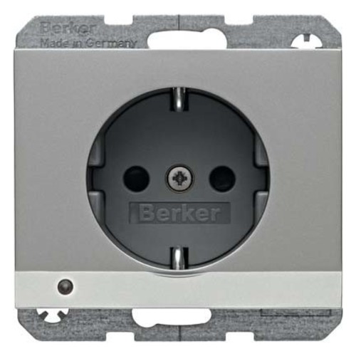 Berker SCHUKO-Steckdose edelstahl LED-Orientierg-licht 41097004 Berker SCHUKO-Steckdose edelstahl LED-Orientierg-licht 41097004