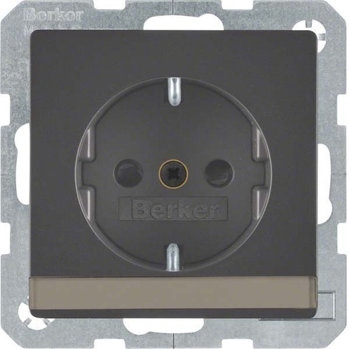 Berker SCHUKO-Steckdose anth/sa m. Beschriftungsfeld 47496086