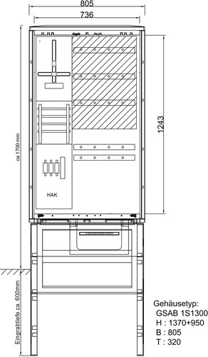 GSAB Elektrotechnik Festplatzverteiler m. Sammelsch.,5-p. 00.00.1P11FP-Sy-320