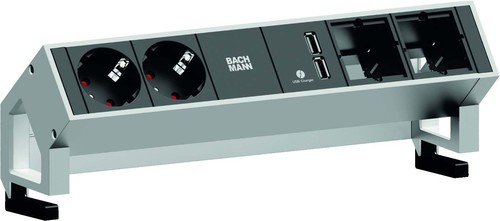 Bachmann Steckdoseneinheit Desk2 weiß,2xSchutz.USB,2xCM 902.229