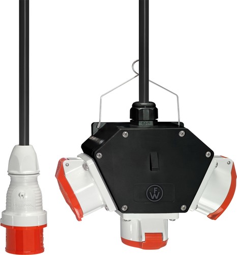 Walther Werke Vollgummi X-BoxX 16A, 3 CEE-Abgänge 64X0302
