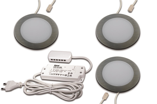 Hera LED Einbauleuchte 3er-Set nw, edelstahloptik 3er Set #61060430003