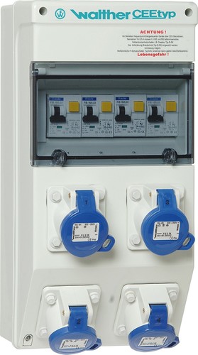 Walther Werke Steckdosenkombination In:40A, 4 RCBOs 69849AL