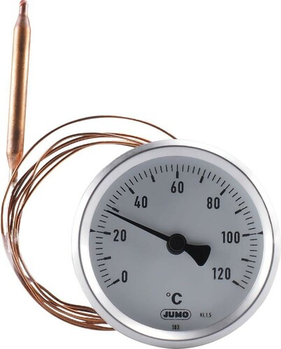 Jumo Zeigerthermometer 0-120°C,Fernlei.1,5m 00491078 Jumo Zeigerthermometer 0-120°C,Fernlei.1,5m 00491078