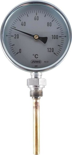 Jumo Bimetallthermometer Kl.1,5 0-120°C, EB-L 100mm 80000103
