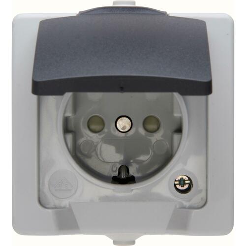 Kopp Schutzkont.-Steckdose IP44 grau 107856005
