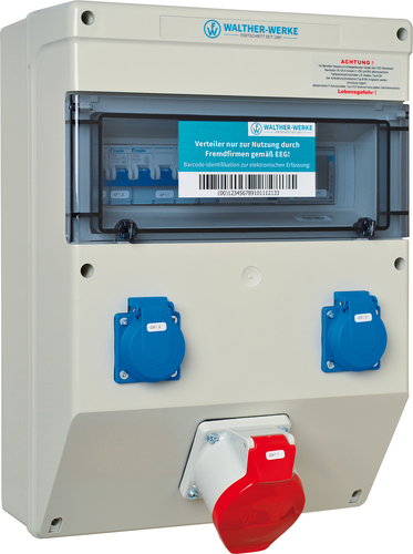 Walther Werke Kunststoff-Steckdosenkombi 1xRCD,3xMCB,2xSchutz 682019901