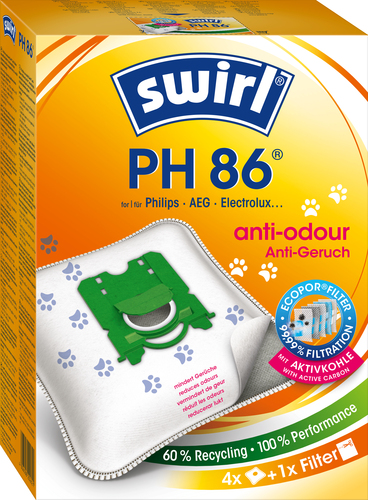 Swirl Staubbeutel für Philips PH 86 Anti-Odour VE4